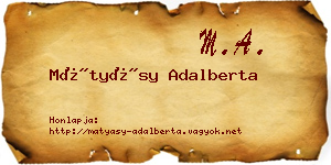 Mátyásy Adalberta névjegykártya